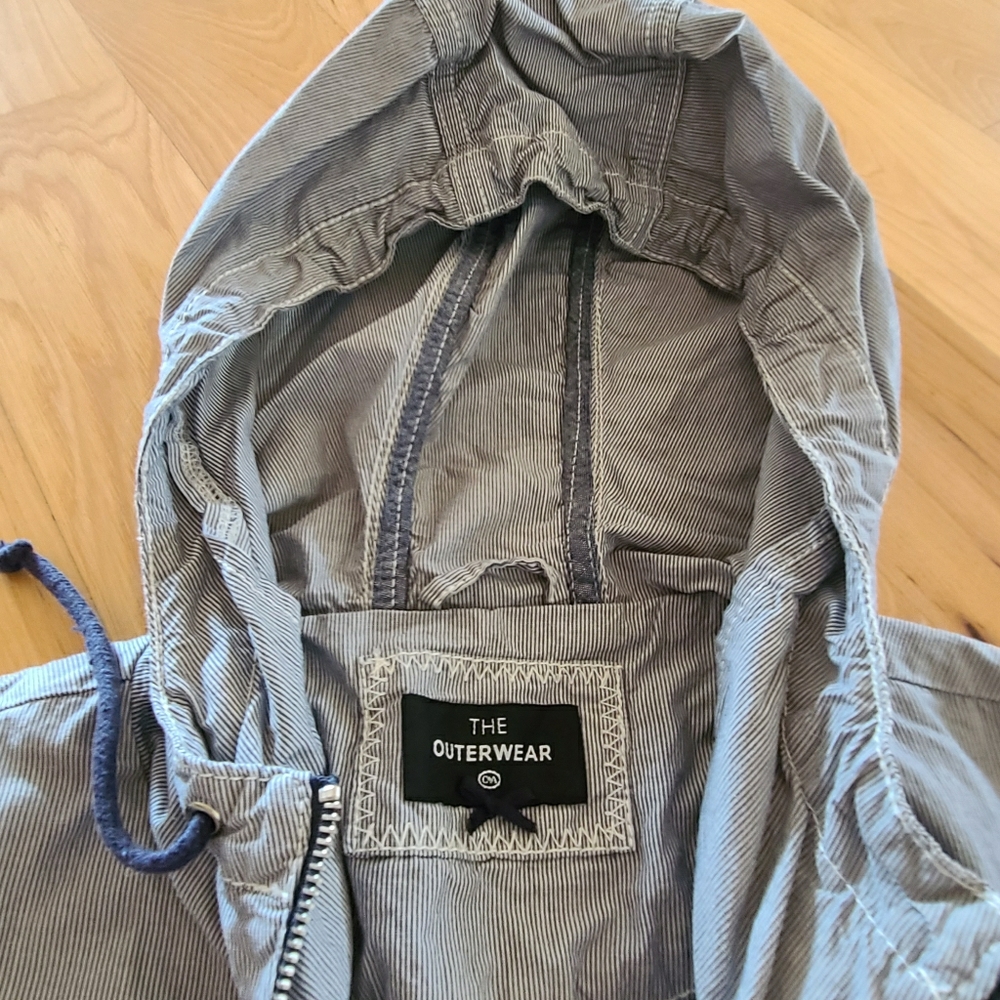 CLEARANCE 3/$15 Blue and White Striped C&A Outerwear Company anorak jacket mediu - Picture 12 of 15